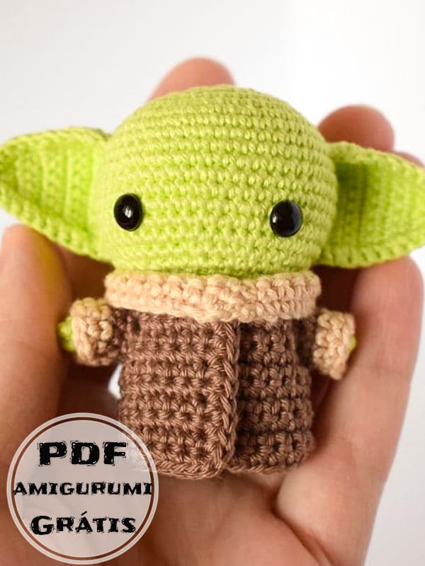 PDF Crochê de Pequeno Yoda Receita de Amigurumi Grátis