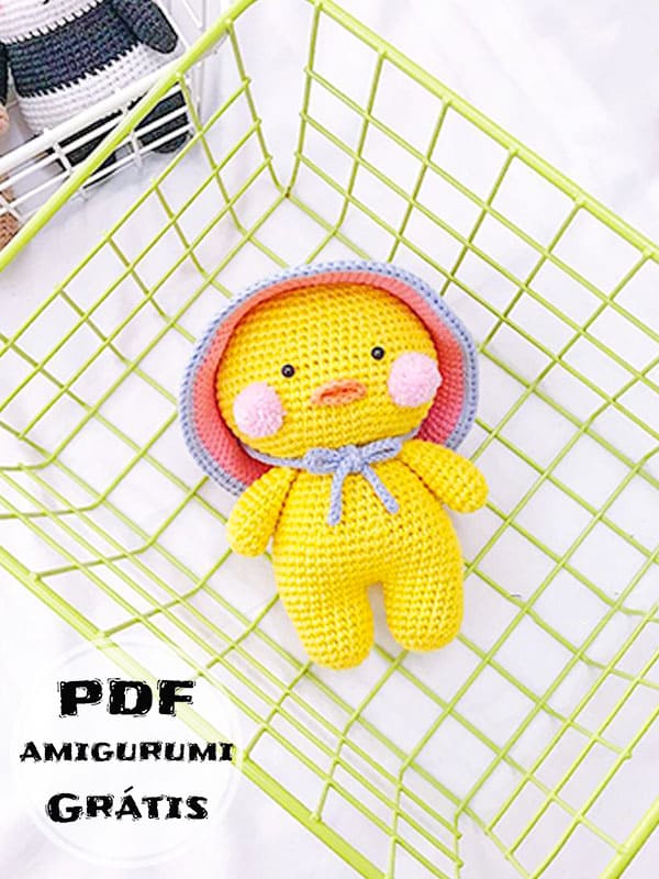 PDF Crochê de Lalafanfan Pato Amarelo Receita de Amigurumi Grátis