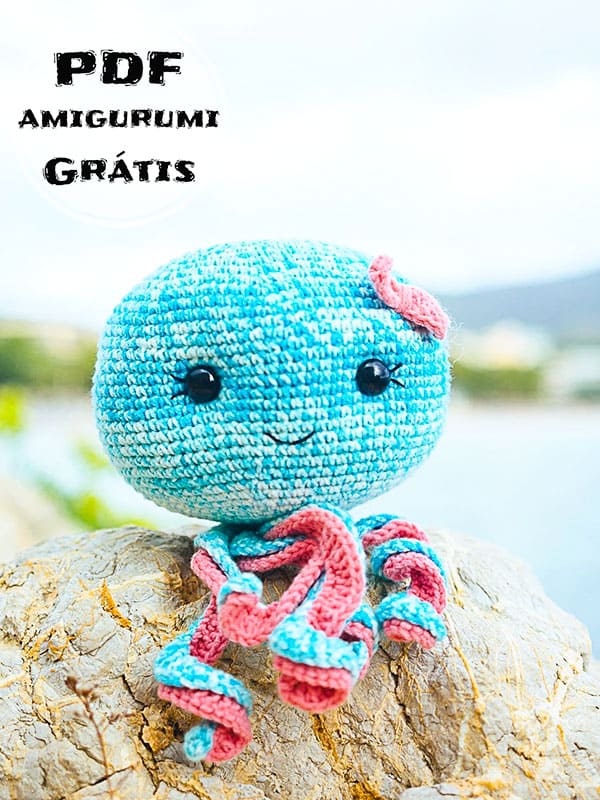 PDF Crochê de Pouco Polvo Azul Receita de Amigurumi Grátis