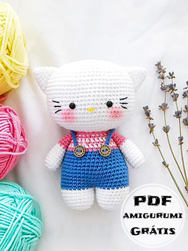 PDF Crochê de Hello Kitty Receita de Amigurumi Grátis