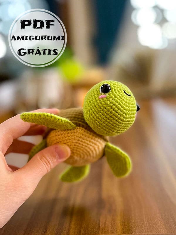 PDF Crochê de Tartaruga Fofa Receita de Amigurumi Grátis