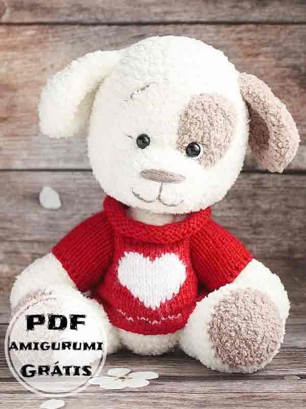 Natal Pequeno Cachorro PDF Crochê Receita de Amigurumi Grátis