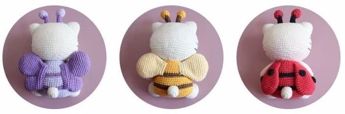 PDF Crochê Hello Kitty Borboleta Receita de Amigurumi Grátis