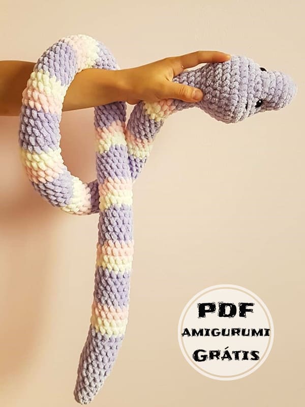 PDF Crochê de Cobra Receita de Amigurumi Grátis