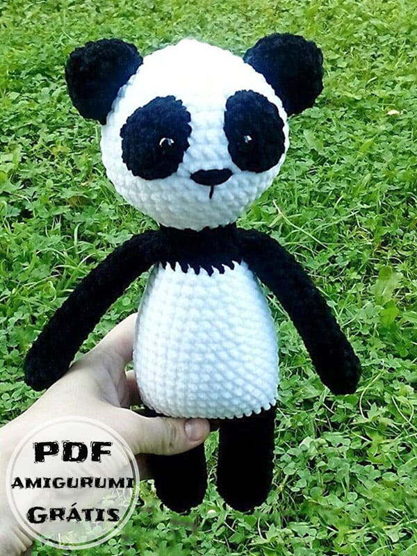 Panda de pelúcia PDF Crochê Receita de Amigurumi Grátis