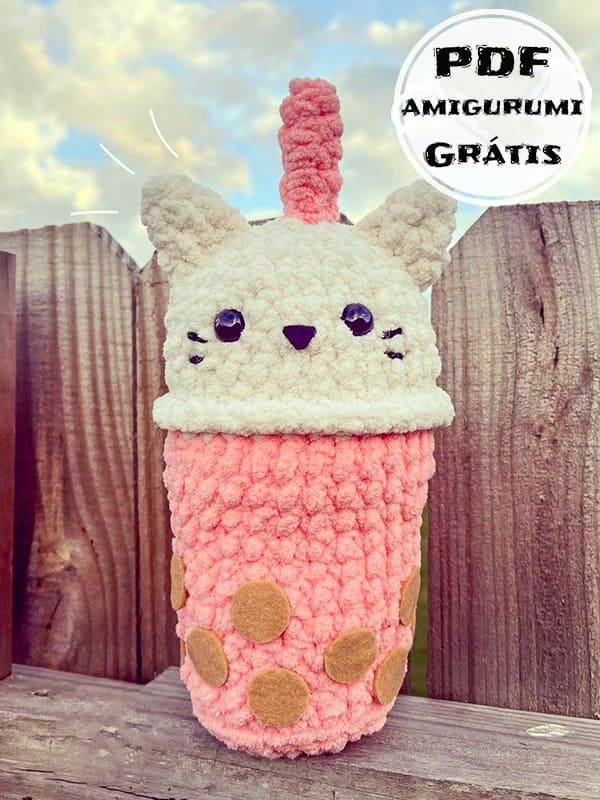 Cappuccino de Gato Kawaii Amigurumi Receita de Grátis