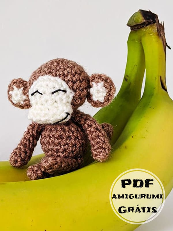 Chaveiro Macaco Amigurumi Receita de PDF Grátis 
