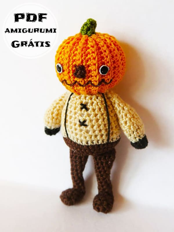 Boneca Amigurumi Abóbora Receita de PDF Grátis