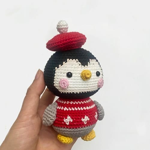 Pinguim Amigurumi Natal Receita Grátis