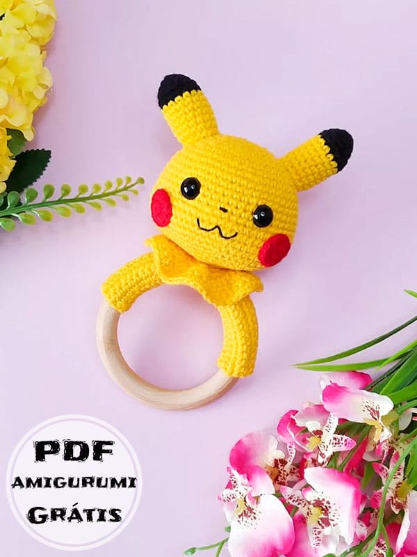 Pikachu Chocalho Amigurumi Receitas PDF Gratis