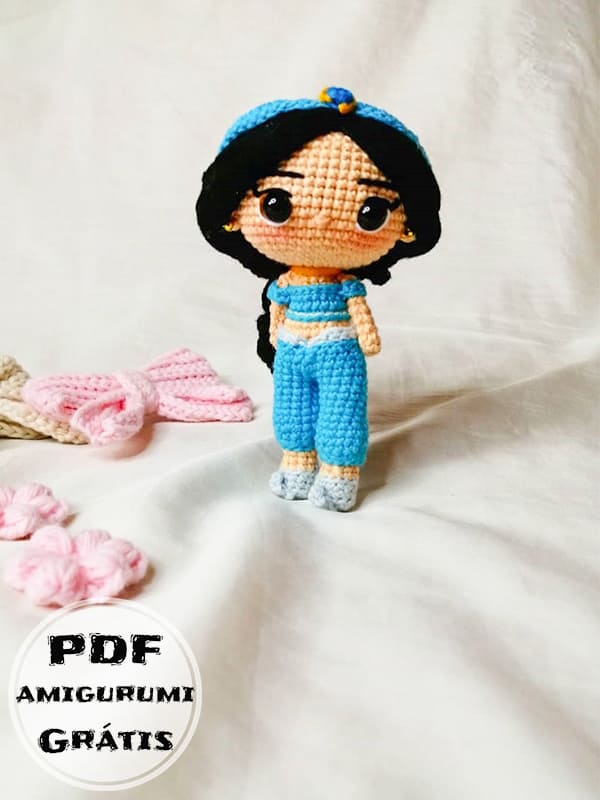 Boneca Princesa Jasmine Amigurumi Receitas PDF Gratis 