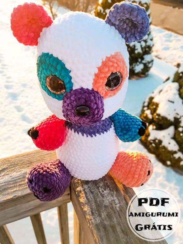 Colorido Panda Amigurumi Receitas PDF Grátis