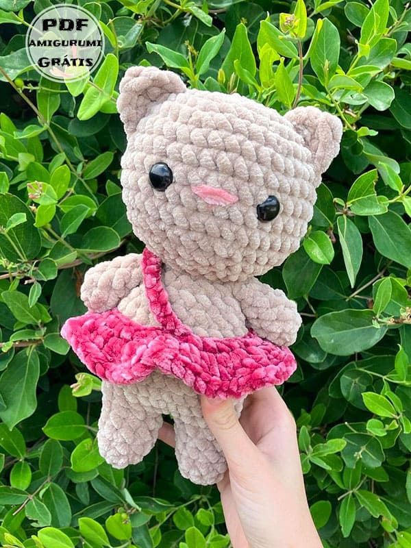 Adorável Pelúcia Gato Amigurumi Receita Grátis em PDF